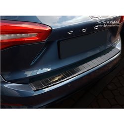 Protection de seuil arrière inox noir sur mesure pour Ford Focus IV Kombi 2018- 'Ribs'