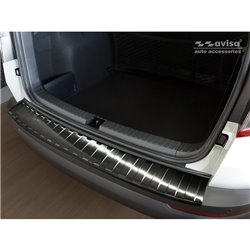 Protection de seuil arrière inox noir sur mesure pour Skoda Karoq 2017-2022 'Ribs'