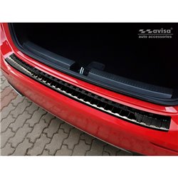 Protection de seuil arrière inox noir sur mesure pour Mercedes Classe-A W177 HB 2018- incl. AMG & EQ 'Ribs'