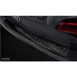 Protection de seuil arrière inox noir sur mesure pour Volkswagen Golf VII Variant 2012-2017 'Ribs'