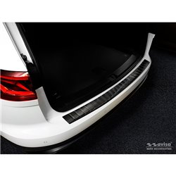 Protection de seuil arrière inox noir sur mesure pour Volkswagen Touareg III (CR7) 2018- Incl. Facelift 'Ribs'