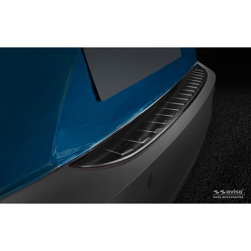 Protection de seuil arrière inox noir sur mesure pour Mazda CX-3 2015-2022 'Ribs'