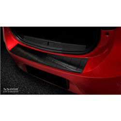 Protection de seuil arrière inox noir sur mesure pour Opel Corsa F HB 5-portes GS-Line 2019- 'Ribs'