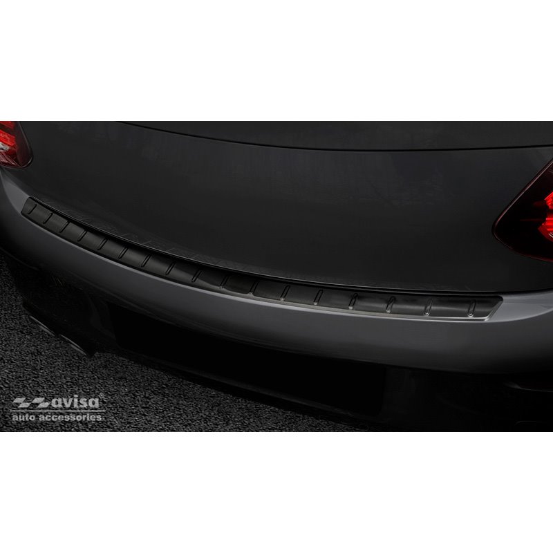 Protection de seuil arrière inox noir sur mesure pour Mercedes Classe C C205 Coupe AMG 2015-2021 'Ribs''