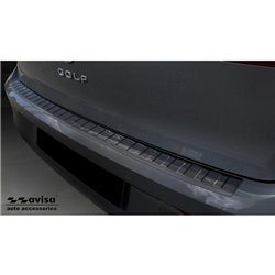Protection de seuil arrière inox noir sur mesure pour Volkswagen Golf VIII HB 5-portes 2020-2024 & FL 2024- 'Ribs'