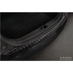 Protection de seuil arrière inox noir sur mesure pour Tesla Model S 2012- 'Ribs'