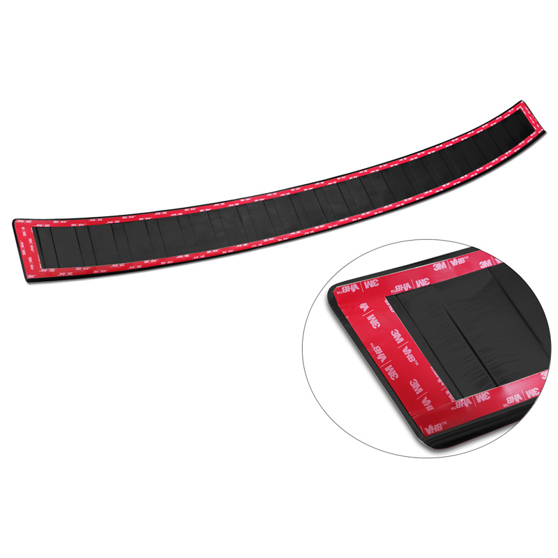 Protection de seuil arrière inox noir sur mesure pour Skoda Karoq Facelift 2022- + Sportline Facelift 2022-  'Ribs'