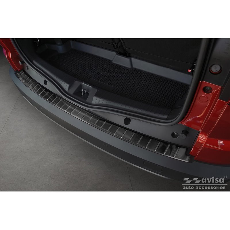 Protection de seuil arrière inox noir sur mesure pour Dacia Jogger 2022- 'Ribs'