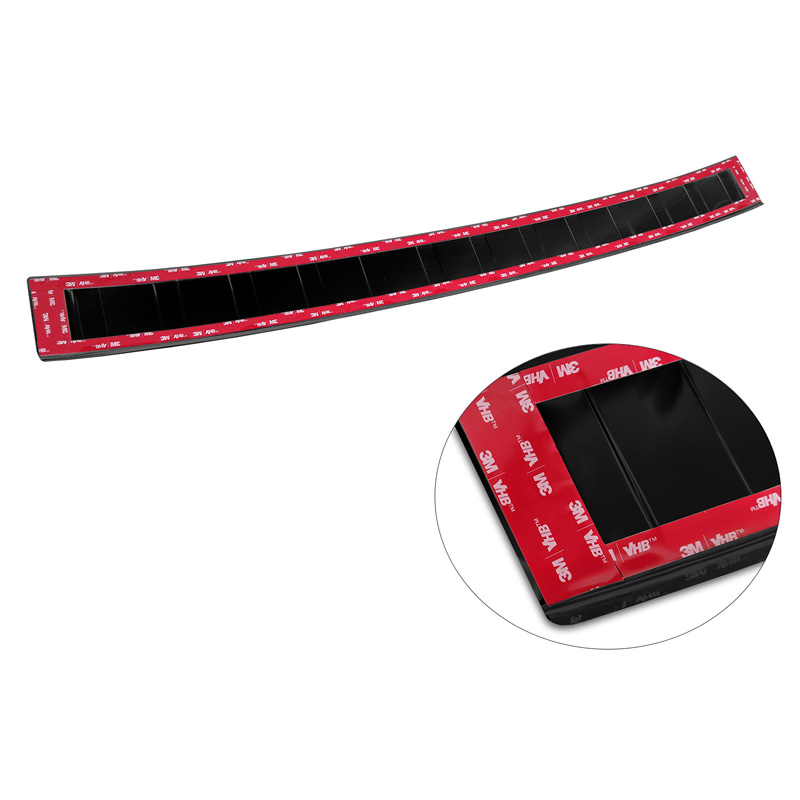 Protection de seuil arrière inox noir sur mesure pour Skoda Fabia III Combi FL 2018- 'Ribs'