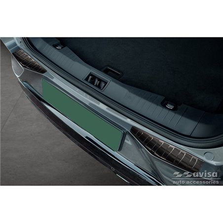 Protection de seuil arrière inox noir sur mesure pour Ford Mustang Mach-E 2020- 'Ribs' (2-pièces) Protection de seuil arrière inox noir sur mesure pour Ford Mustang Mach-E 2020- 'Ribs' (2-pièces)