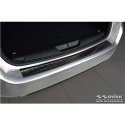 Protection de seuil arrière inox noir sur mesure pour Peugeot 308 II SW 2013-2017 & Facelift 2017-2021 'Ribs'