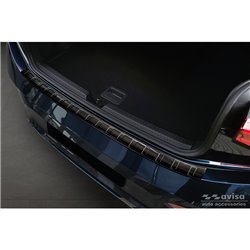 Protection de seuil arrière inox noir sur mesure pour Cupra Born 2021- 'Ribs'