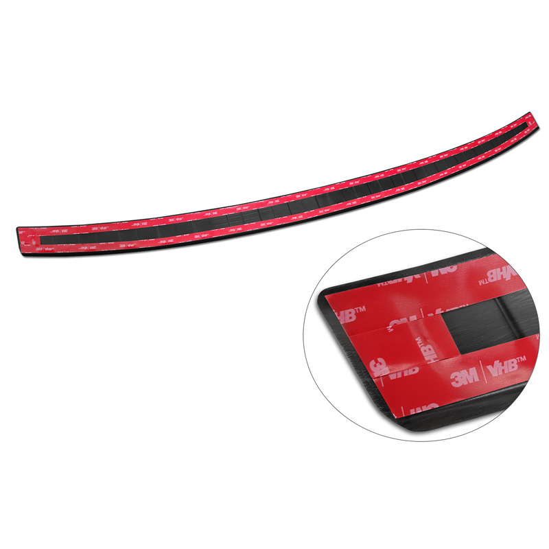 Protection de seuil arrière inox Noir sur mesure pour Audi Q3 II 2019- incl. S-Line 'Ribs'