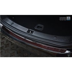 Protection de seuil arrière carboné sur mesure pour Mercedes Classe-E W213 Sedan 2016-2020 & FL 2020-2023 Carboné noir-rouge