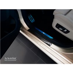 Seuils de portes carboné 3D noir sur mesure pour BMW X5 IV G05 Paquet M 2018- 2-pièces