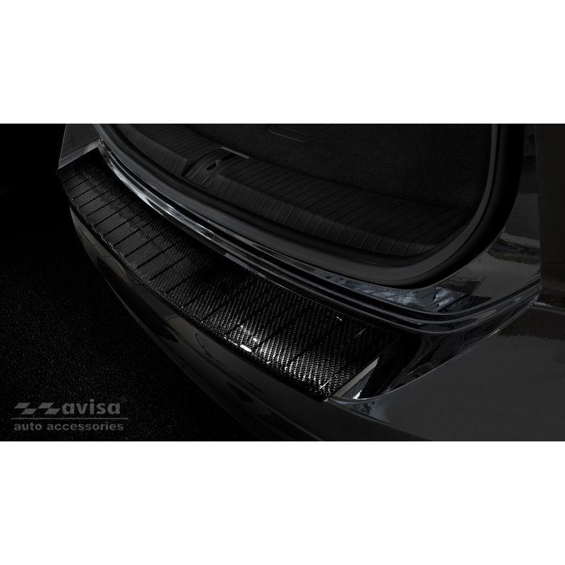 Protection de seuil arrière carboné 3D sur mesure pour Volkswagen Touran III 2015- incl. R-Line 'Ribs'