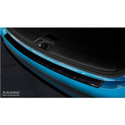 Protection de seuil arrière carboné 3D sur mesure pour Nissan Qashqai II Facelift 2017-2021 'Ribs'