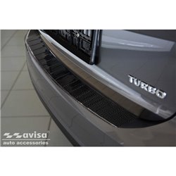 Protection de seuil arrière carboné 3D sur mesure pour Nissan X-Trail Facelift 2017- & FL 2020- 'Ribs'