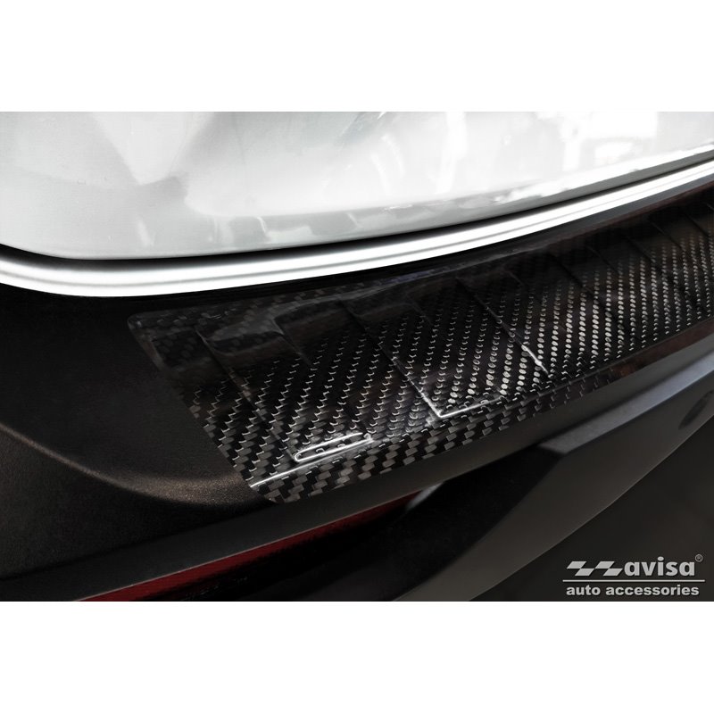 Protection de seuil arrière carboné 3D sur mesure pour Mazda MX-30 2020- 'Ribs'