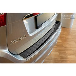 Protection de seuil arrière inox Noir-Chromé sur mesure pour Volvo XC60 2013-2016 'Ribs'