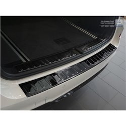 Protection de seuil arrière inox Noir-Chromé sur mesure pour BMW X3 F25 2014-2017 'Ribs'