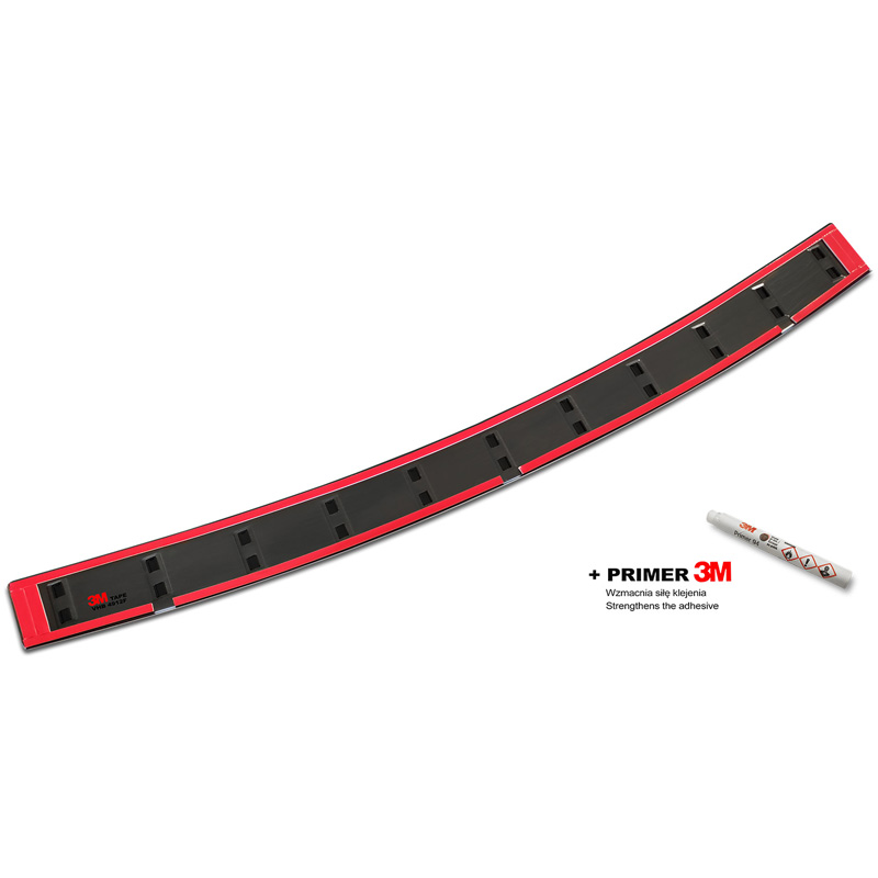 Protection de seuil arrière inox noir sur mesure pour Volkswagen Caddy V Cargo & Combi 2020- 'STRONG EDITION'