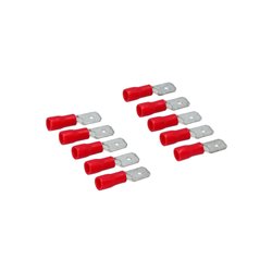 Carpoint Cosses Plates Mâles 540 Blister Rouge 10-pièces