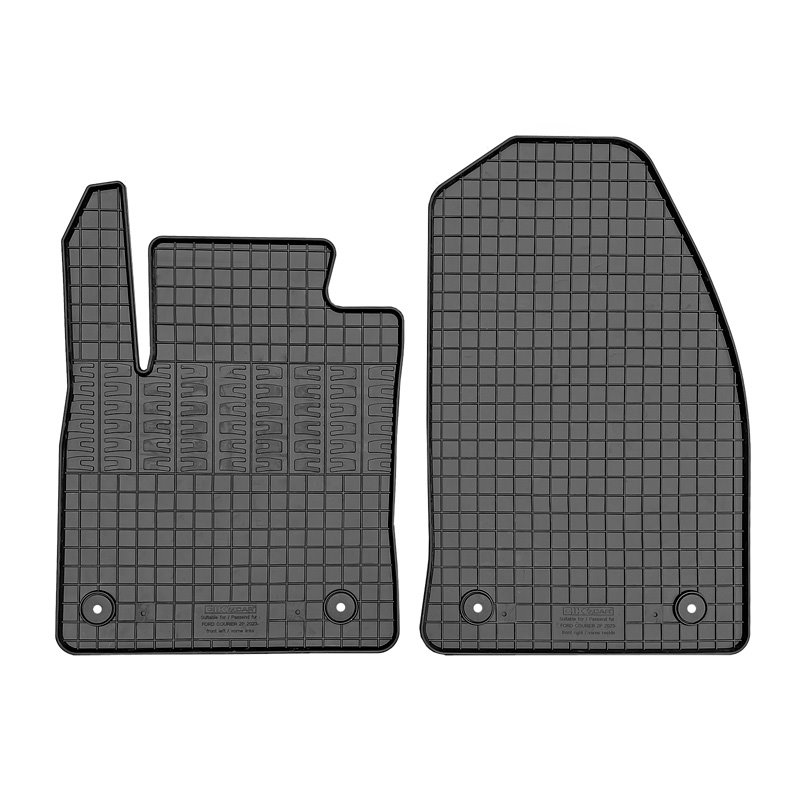 Set tapis de caoutchouc sur mesure pour Ford Transit Courier 2023- (2-pièces + points de fixage)