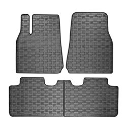 Set tapis de caoutchouc sur mesure pour Tesla Model Y 2020- (3-pièces + points de fixage)