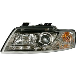 Set de Phares avec aspect Diurnes sur mesure pour Audi A4 B6 Cabrio 2002- - Chromé