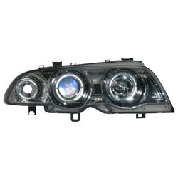 Set de Phares sur mesure pour BMW Série 3 E46 Sedan/Touring 1998-2001 - Chromé - incl. Clignotants & anneaux Angel-Eyes