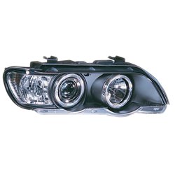 Set de Phares sur mesure pour BMW X5 E53 2000-2004 - Noir - incl. anneaux Angel-Eyes