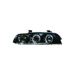 Set de Phares sur mesure pour BMW Série 5 E39 1996-2003 - Noir - incl. anneaux Angel-Eyes & Moteur de Réglage