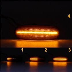 Set de Clignotants Latéraux LED sur mesure pour Abarth/Fiat modèles divers - Fumée - incl. Feux Dynamiques