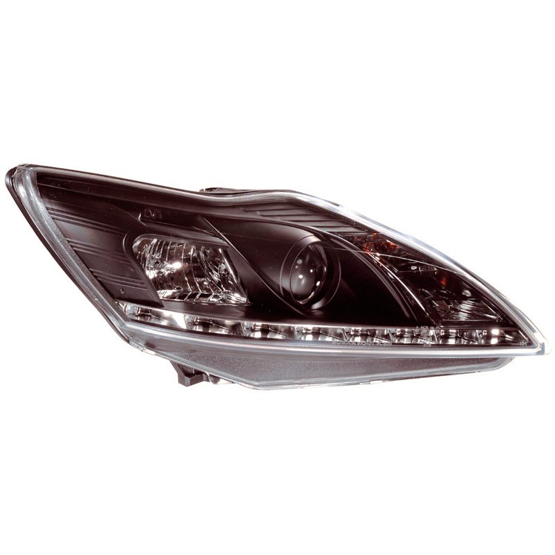 Set de Phares incl. DRL sur mesure pour Ford Focus II Facelift 2008-2011 - Noir - incl. Moteur de Réglage