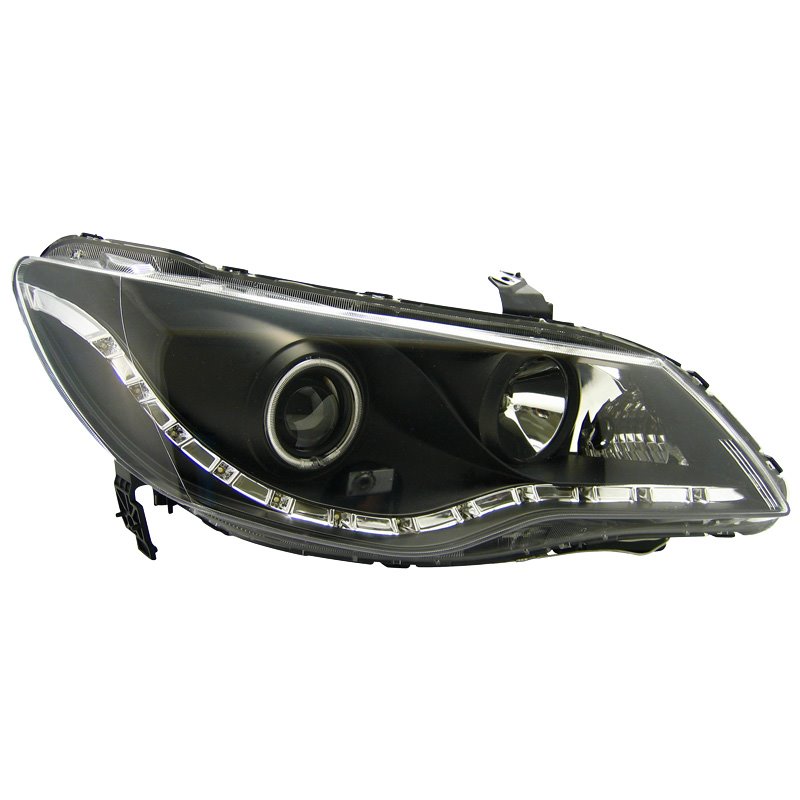 Set de Phares avec aspect Diurnes sur mesure pour Honda Civic Sedan (Hybrid) 2005-2008 - Noir