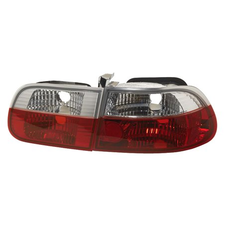 Set de Feux Arrière sur mesure pour Honda Civic HB 3-portes 1992-1995 - Rouge/Cristal Set de Feux Arrière sur mesure pour Honda Civic HB 3-portes 1992-1995 - Rouge/Cristal