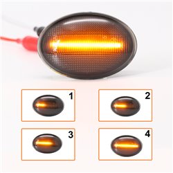 Set de Clignotants Latéraux LED sur mesure pour Mini R55 Clubman / R56 / R57 Cabrio / R58 Coupe / R59 Roadster - Fumée - incl. F