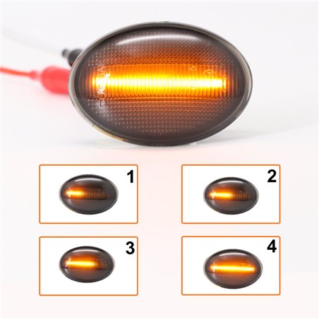 Set de Clignotants Latéraux LED sur mesure pour Mini R55 Clubman / R56 / R57 Cabrio / R58 Coupe / R59 Roadster - Fumée - incl. F