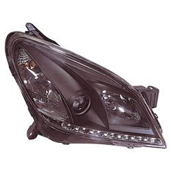 Set de Phares avec aspect Diurnes sur mesure pour Opel Astra H 2004-2009 - Noir - incl. Moteur de Réglage