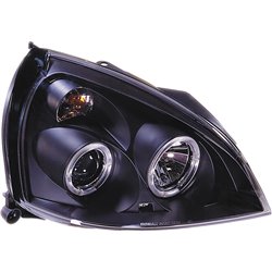 Set de Phares sur mesure pour Renault Clio II Facelift 2001-2005 - Noir - incl. anneaux Angel-Eyes