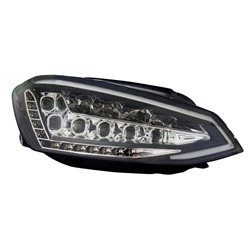 Set de Phares Full-LED incl. DRL sur mesure pour Volkswagen Golf VII 2012-2017 - Noir - incl. Moteur de Réglage