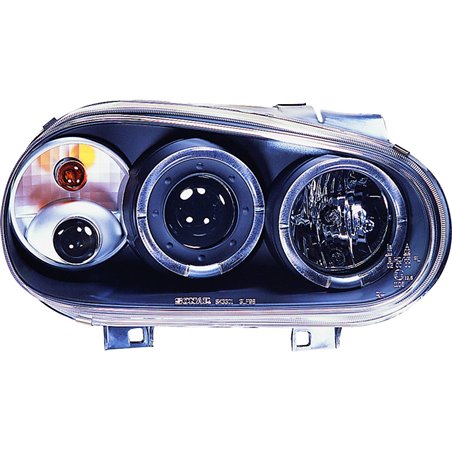 Set de Phares sur mesure pour Volkswagen Golf IV 1998-2003 - Noir - incl. anneaux Angel-Eyes & Feux anti-brouillard