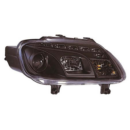 Set de Phares avec aspect Diurnes sur mesure pour Volkswagen Touran 2003-2006 & Caddy II 2004-2010 - Noir