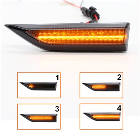 Set de Clignotants Latéraux LED sur mesure pour Volkswagen Caddy IV 2015-2020 - Fumée - incl. Feux Dynamiques