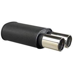 Échappement universel d'acier - 2x90mm Rond - 63,5mm accouplement