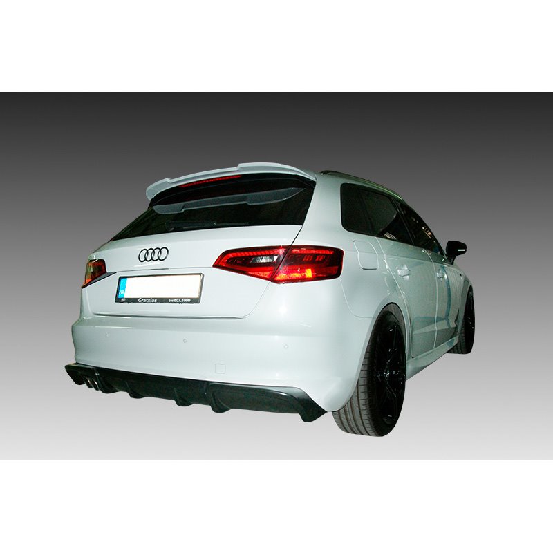 Jupe arrière (Diffuser) sur mesure pour Audi A3 8V Sportback 2012-2016 (Découpé d'échappement à gauche) (ABS)