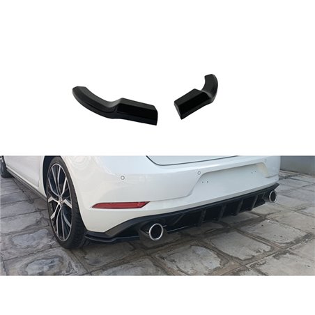Jupes arrière (Coins) sur mesure pour Volkswagen Golf 7.5 GTI 2017-2020 (ABS Noir Luisant) Jupes arrière (Coins) sur mesure pour Volkswagen Golf 7.5 GTI 2017-2020 (ABS Noir Luisant)
