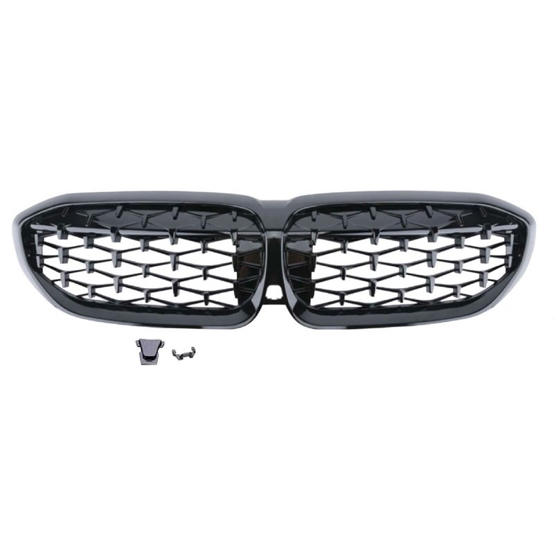 Grille de Calandre 'Diamond Type' Noir Luisant sur mesure pour BMW Série 3 G20/G21 2019- excl. LCI