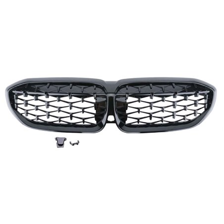 Grille de Calandre 'Diamond Type' Noir Luisant sur mesure pour BMW Série 3 G20/G21 2019- excl. LCI